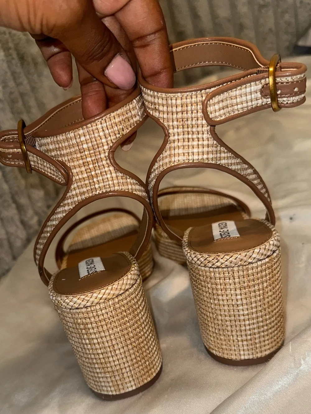 Steve Madden Woven Block-Heel Sandals